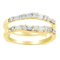 thumbnail image 1 of AFFY Round & Baguette Cut White Diamond Ring Guard Enhancer In 14K Yellow Gold (0.5 Cttw), 1 of 1