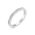 thumbnail image 1 of AFFY Round and Baguette Cut White Natural Diamond Anniversary Wedding Band Ring In 14K White Gold Over SterlIng Silver (0.41 Cttw, I-J Color, I2-I3 Clarity), Ring Size-7, 1 of 5