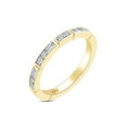 thumbnail image 1 of AFFY Round and Baguette Cut White Natural Diamond Anniversary Wedding Band Ring In 14K Yellow Gold Over SterlIng Silver (0.41 Cttw, I-J Color, I2-I3 Clarity), Ring Size-7.5, 1 of 5