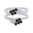 thumbnail image 1 of Round & Baguette Shape Black & White Cubic Zirconia Enhancer Guard Ring 10k White Gold Ring Size - 11, 1 of 3