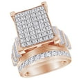 thumbnail image 1 of AFFY Round & Baguette Shape White Natural Diamond Engagement Ring In 10k Rose Gold (0.50 cttw) Ring Size-9.5, 1 of 2