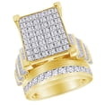 thumbnail image 1 of AFFY Round, Baguette Shape White Natural Diamond Engagement Ring In 10k Yellow Gold (2 cttw) Ring Size-12.5, 1 of 2
