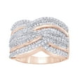 thumbnail image 1 of AFFY Round & Baguette Shape White Natural Diamond Layered Woven Ring in 10K Rose Gold (1.25 cttw), 1 of 1