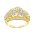 thumbnail image 1 of AFFY Round & Baguette Shape White Natural Diamond Womens Cocktail Ring In 10k Solid Yellow Gold (1 cttw), 1 of 1