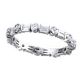 thumbnail image 1 of AFFY Round & Baguette White Natural Diamond Eternity Band Ring 14K Solid White Gold (0.62 Ct), 1 of 1
