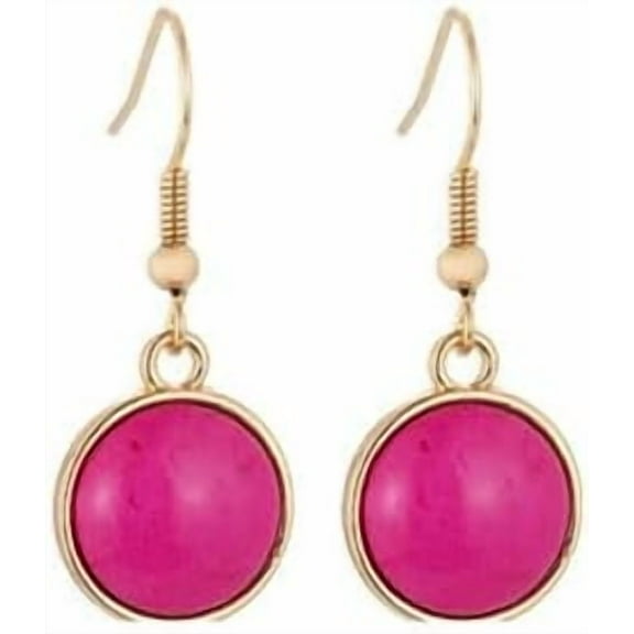 Round Ball Dangle Earrings Green Turquoise Drop Earrings for Women Colorful Stone Ball Earring Hook Imitation Gemstones Bead Earring Boho Jewelry Gifts