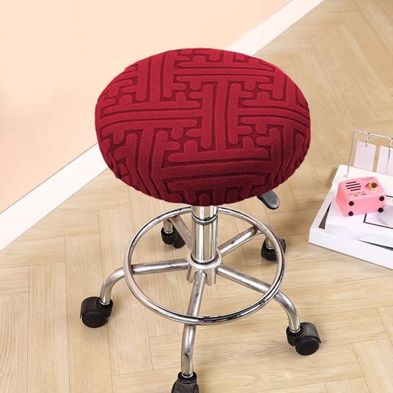 Round Bar Stool Cover 13.8in Stretch Spandex Seat Protector Anti Slip Elastic Slipcover for Kitchen Island Barstool Dining Chair Vanity or Office Stool Easy to Install and Clean