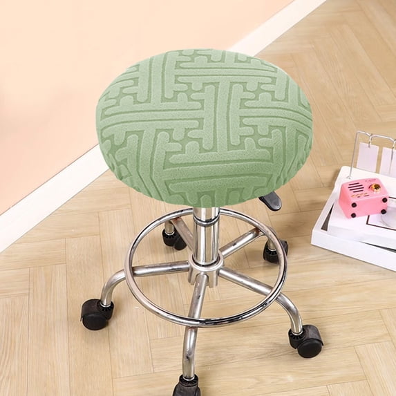 Round Bar Stool Cover 13.8in Stretch Spandex Seat Protector Anti Slip Elastic Slipcover for Kitchen Island Barstool Dining Chair Vanity or Office Stool Easy to Install and Clean