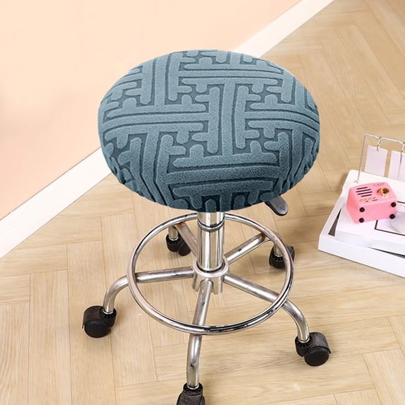Round Bar Stool Cover 13.8in Stretch Spandex Seat Protector Anti Slip Elastic Slipcover for Kitchen Island Barstool Dining Chair Vanity or Office Stool Easy to Install and Clean