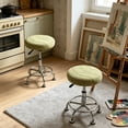 thumbnail image 1 of Round Bar Stool Cover Elastic Jacquard Maple Leaf Pattern, Stretch Seat Protector for Dining Vanity, Washable Imitation Silk, 1 of 6