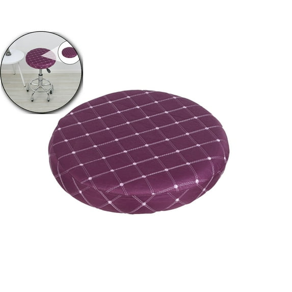 Round Bar Stool Cover, Elastic Seat Pad, Multicolor Imitation Silk Chair Protector for Kitchen Use