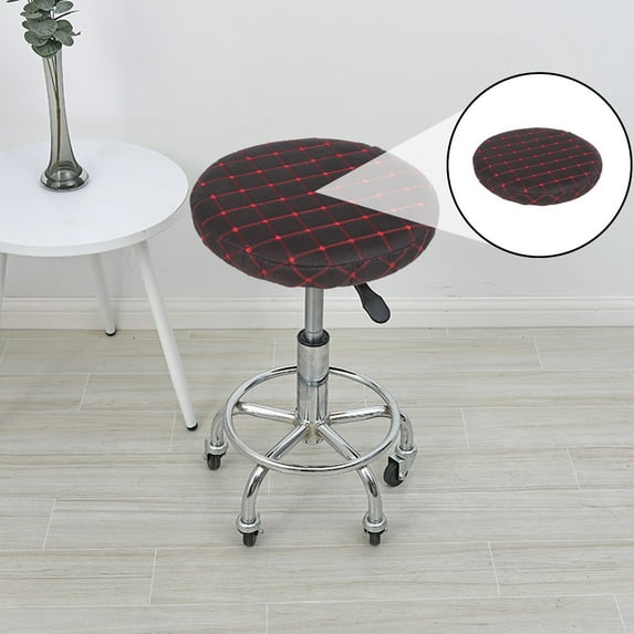 Round Bar Stool Cover | Elastic Slip-Resistant Seat Protector | Imitation Silk Cotton Fabric | Durable Material | Fits 35x35cm | Multicolor | 1 Piece | Easy Clean | Renew Worn Stools