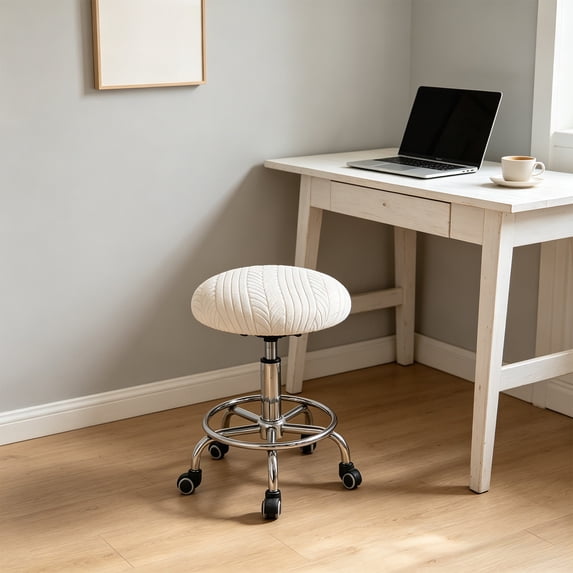 Round Bar Stool Cover with Elastic Bands Durable Imitation Silk Fabric Seat Protector Easy Installation Washable Furniture Cover