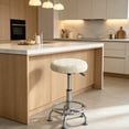 thumbnail image 1 of Round Bar Stool Cover with Elastic Bands, Imitation Silk Fabric Protective Seat Cover for Kitchen Counter, Stretchy Fit, 1 of 6