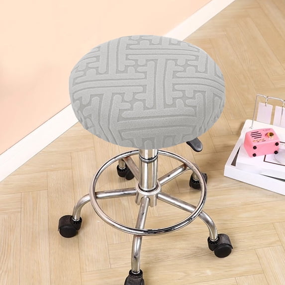 Round Bar Stool Cover with Elastic, Non Slip Spandex Seat Cover, Round Stool for Kitchen Counter, Bar, Dining, Home Decor