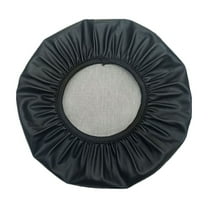 Round Bar Stool Covers Waterproof Anti-Slip Leather Seat Covers with Elastic Band 13.78x13.78in Kitchen Dining Chair Protector (Black)​
