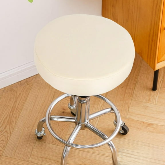Round Bar Stool Covers, Waterproof Faux Leather Seat Covers with Elastic Bands, Sturdy and Durable for Kitchen Counter Stools, Easy to Clean