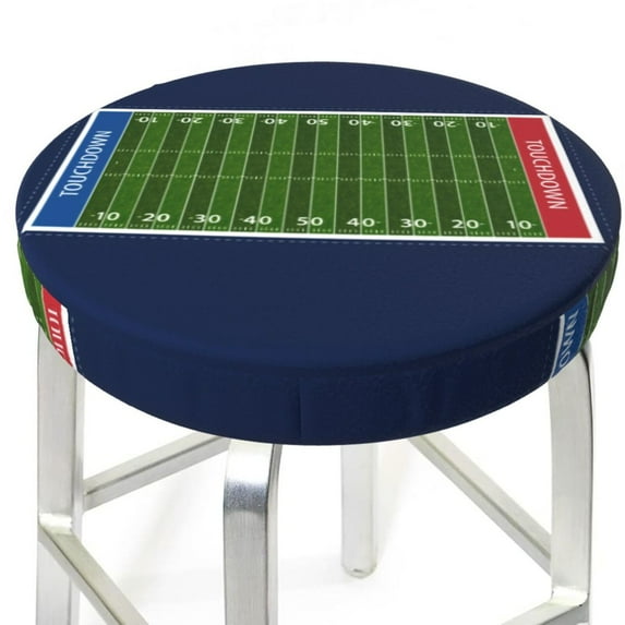 Round Bar Stool Seat Covers, American Football Field Elastic Round Chair Cover Stool Seat Slipcover Bar Stool Cushions Round Pad for 12-14 inch