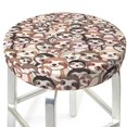 thumbnail image 1 of Round Bar Stool Seat Covers, Brown Sloth Elastic Round Chair Cover Stool Seat Slipcover Bar Stool Cushions Round Pad for 12-14 inch, 1 of 7