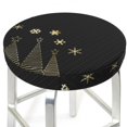 thumbnail image 1 of Round Bar Stool Seat Covers, Christmas Black Digital Paper Elastic Round Chair Cover Stool Seat Slipcover Bar Stool Cushions Round Pad for 12-14 inch, 1 of 7