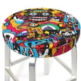 thumbnail image 1 of Round Bar Stool Seat Covers, Colorful Abstract Street Art Elastic Round Chair Cover Stool Seat Slipcover Bar Stool Cushions Round Pad for 12-14 inch, 1 of 7