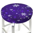 thumbnail image 1 of Round Bar Stool Seat Covers, Dark Purple Snowflakes Elastic Round Chair Cover Stool Seat Slipcover Bar Stool Cushions Round Pad for 12-14 inch, 1 of 7
