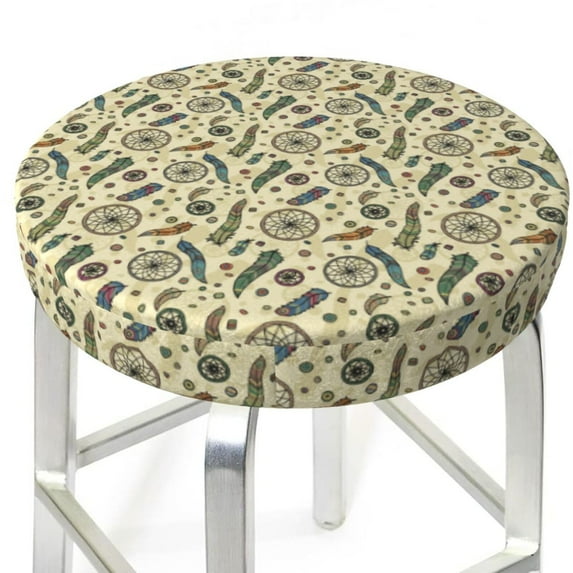 Round Bar Stool Seat Covers, Dreamcatcher1 Elastic Round Chair Cover Stool Seat Slipcover Bar Stool Cushions Round Pad for 12-14 inch