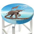 thumbnail image 1 of Round Bar Stool Seat Covers, Elephant Giraffe Overcomes Fear By Walking On High Rope Elastic Round Chair Cover Stool Seat Slipcover Bar Stool Cushions Round Pad for 12-14 inch, 1 of 7