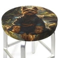 thumbnail image 1 of Round Bar Stool Seat Covers, Forest Creek Cute Dog Elastic Round Chair Cover Stool Seat Slipcover Bar Stool Cushions Round Pad for 12-14 inch, 1 of 7