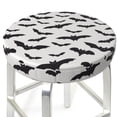 thumbnail image 1 of Round Bar Stool Seat Covers, Halloween bats grey cool print Elastic Round Chair Cover Stool Seat Slipcover Bar Stool Cushions Round Pad for 12-14 inch, 1 of 7