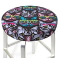 thumbnail image 1 of Round Bar Stool Seat Covers, Happy Kitten Faces Elastic Round Chair Cover Stool Seat Slipcover Bar Stool Cushions Round Pad for 12-14 inch, 1 of 7