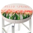 thumbnail image 1 of Round Bar Stool Seat Covers, Hello Spring Elastic Round Chair Cover Stool Seat Slipcover Bar Stool Cushions Round Pad for 12-14 inch, 1 of 7