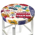 thumbnail image 1 of Round Bar Stool Seat Covers, London Symbols Elastic Round Chair Cover Stool Seat Slipcover Bar Stool Cushions Round Pad for 12-14 inch, 1 of 7