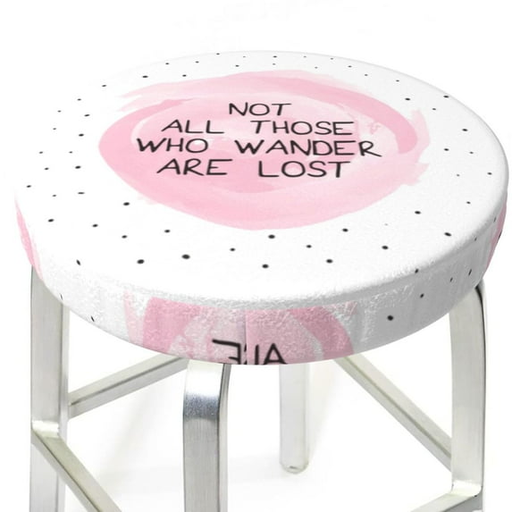 Round Bar Stool Seat Covers, Not All Those Who Wander Are Lost Elastic Round Chair Cover Stool Seat Slipcover Bar Stool Cushions Round Pad for 12-14 inch