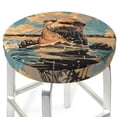 thumbnail image 1 of Round Bar Stool Seat Covers, Playful Otter Tropical Beach Elastic Round Chair Cover Stool Seat Slipcover Bar Stool Cushions Round Pad for 12-14 inch, 1 of 7