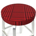 thumbnail image 1 of Round Bar Stool Seat Covers, Red Black Houndstooth Elastic Round Chair Cover Stool Seat Slipcover Bar Stool Cushions Round Pad for 12-14 inch, 1 of 7