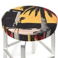 thumbnail image 1 of Round Bar Stool Seat Covers, Retro Tropical Microphone Elastic Round Chair Cover Stool Seat Slipcover Bar Stool Cushions Round Pad for 12-14 inch, 1 of 7