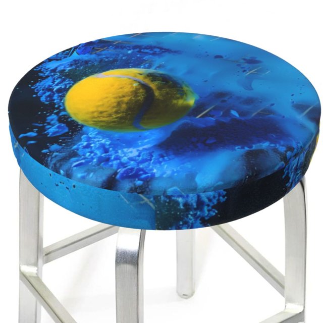 Round Bar Stool Seat Covers, Sports Tennis Ball Elastic Round Chair