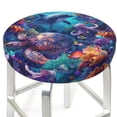 thumbnail image 1 of Round Bar Stool Seat Covers, Underwater Turtle Dolphin Octopus Elastic Round Chair Cover Stool Seat Slipcover Bar Stool Cushions Round Pad for 12-14 inch, 1 of 7