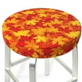 thumbnail image 1 of Round Bar Stool Seat Covers, Vintage maple leaves autumn Elastic Round Chair Cover Stool Seat Slipcover Bar Stool Cushions Round Pad for 12-14 inch, 1 of 7