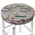 thumbnail image 1 of Round Bar Stool Seat Covers, funny cute gnomes books Elastic Round Chair Cover Stool Seat Slipcover Bar Stool Cushions Round Pad for 12-14 inch, 1 of 7