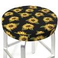 thumbnail image 1 of Round Bar Stool Seat Covers, sunflowers black Aesthetic Elastic Round Chair Cover Stool Seat Slipcover Bar Stool Cushions Round Pad for 12-14 inch, 1 of 7