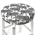 thumbnail image 1 of Round Bar Stool Seat Covers, trendy Zebra cool black white Elastic Round Chair Cover Stool Seat Slipcover Bar Stool Cushions Round Pad for 12-14 inch, 1 of 7