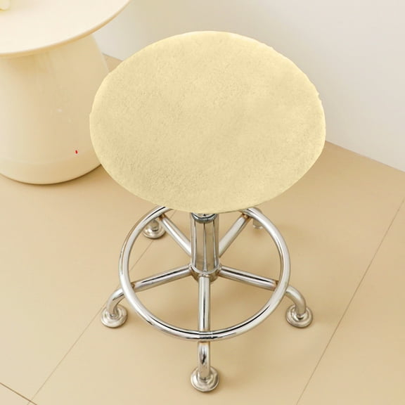 Round Bar Stool Seat Cushion Cover with Elastic Band - Soft Polyester Stool Seat Covers for Kitchen Counter Dining - Durable Chair Pad Replacement for Home Bar Stool - 12.99 Inch Diameter