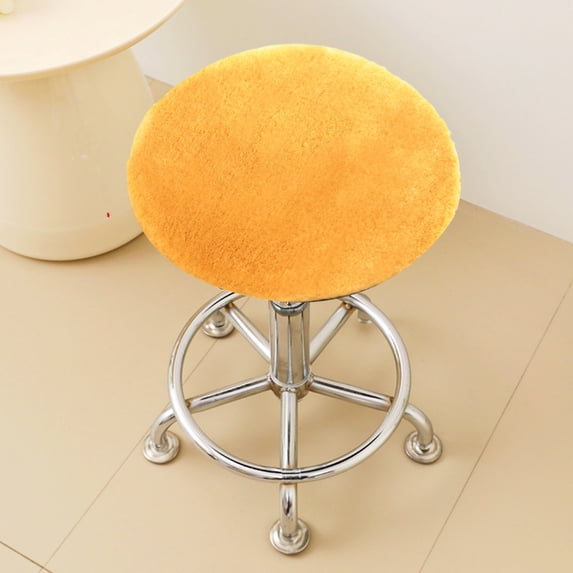 Round Bar Stool Seat Cushion Cover with Elastic Bands, Washable Polyester Chair Seat for Worn or Stained Seats, 13 Inch (1 Pack)