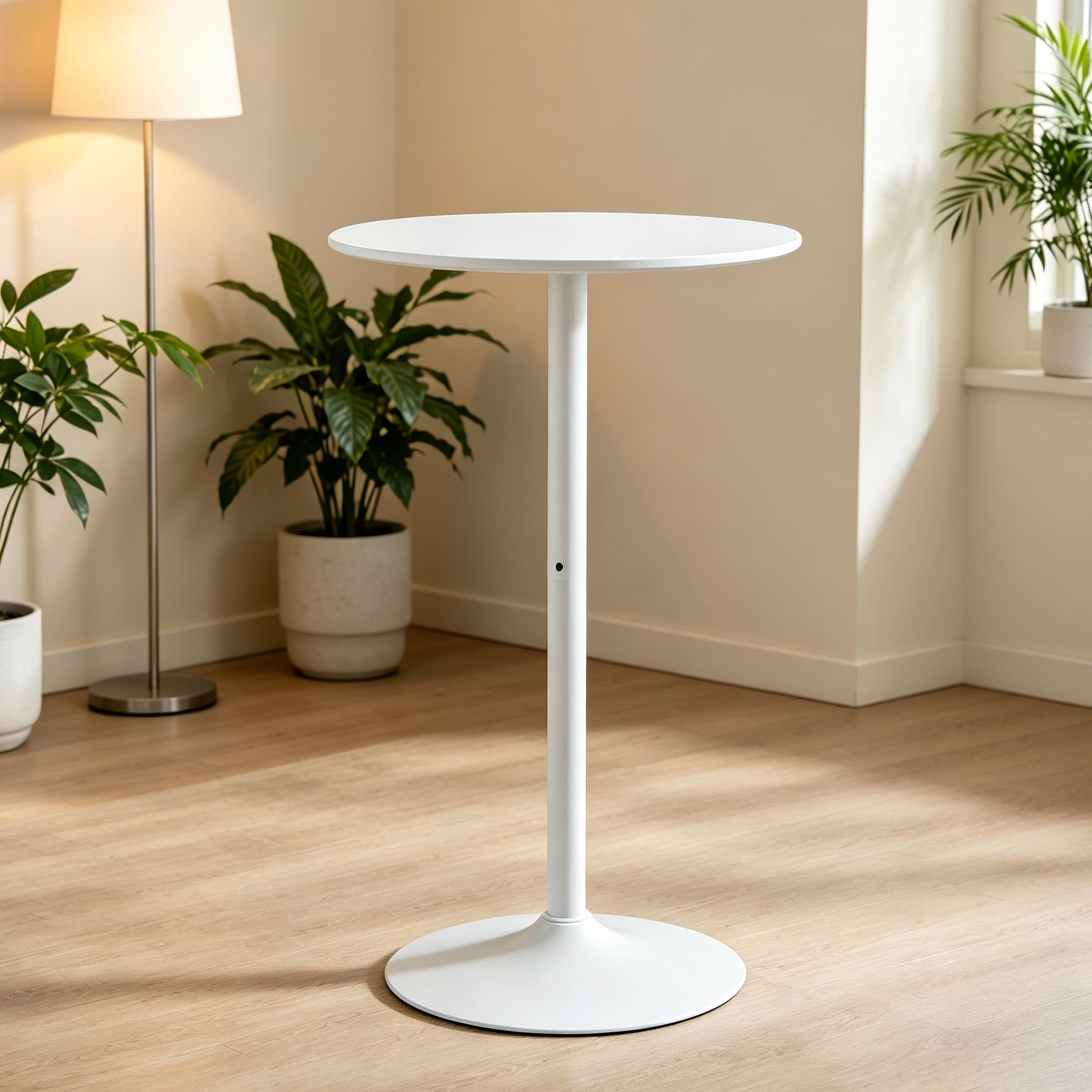 Round Bar Table, Modern Dining Table, Dining Table, Mdf Tabletop And Iron-Painted Matte Base, Round Dining Table, Medieval Living Room Coffee Table (24 Inches)