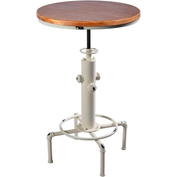 Round Bar Table Vintage Small Bistro Table 32-38inch Height Adjustable Fire Hydrant Design Dinner Table in Home Kitchen Farmhouse Coffee Table Snack Table in Patio