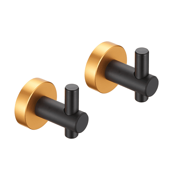 Round Base Wall Hanging Hook with Screws- Black Hook, 2 Pack, for Entry Shoe Cabinet, Wardrobe Bathroom Bedroom Furniture