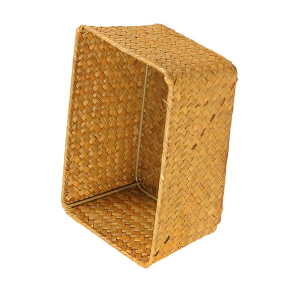 WHAMVOX Rattan Woven Storage Box Portable Tea Cake Basket Elegant Tea Set Accessories Lightweight Home Storage (Size L)