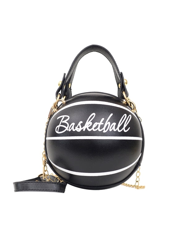 Round Basketball Shoulder Bag Women Football Totes Chain Messenger Handbag